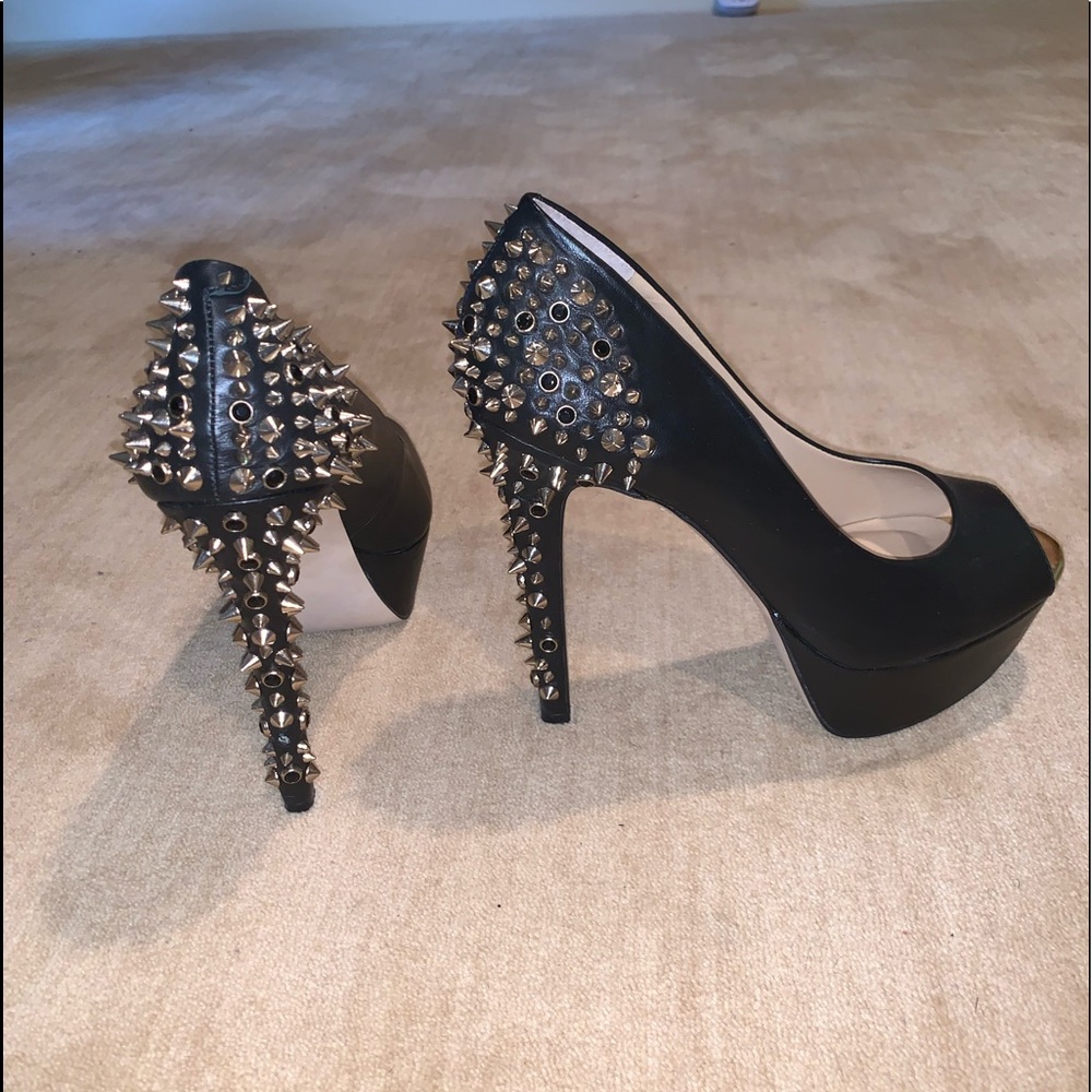 Saks Fifth Avenue RED Spiked platform heels